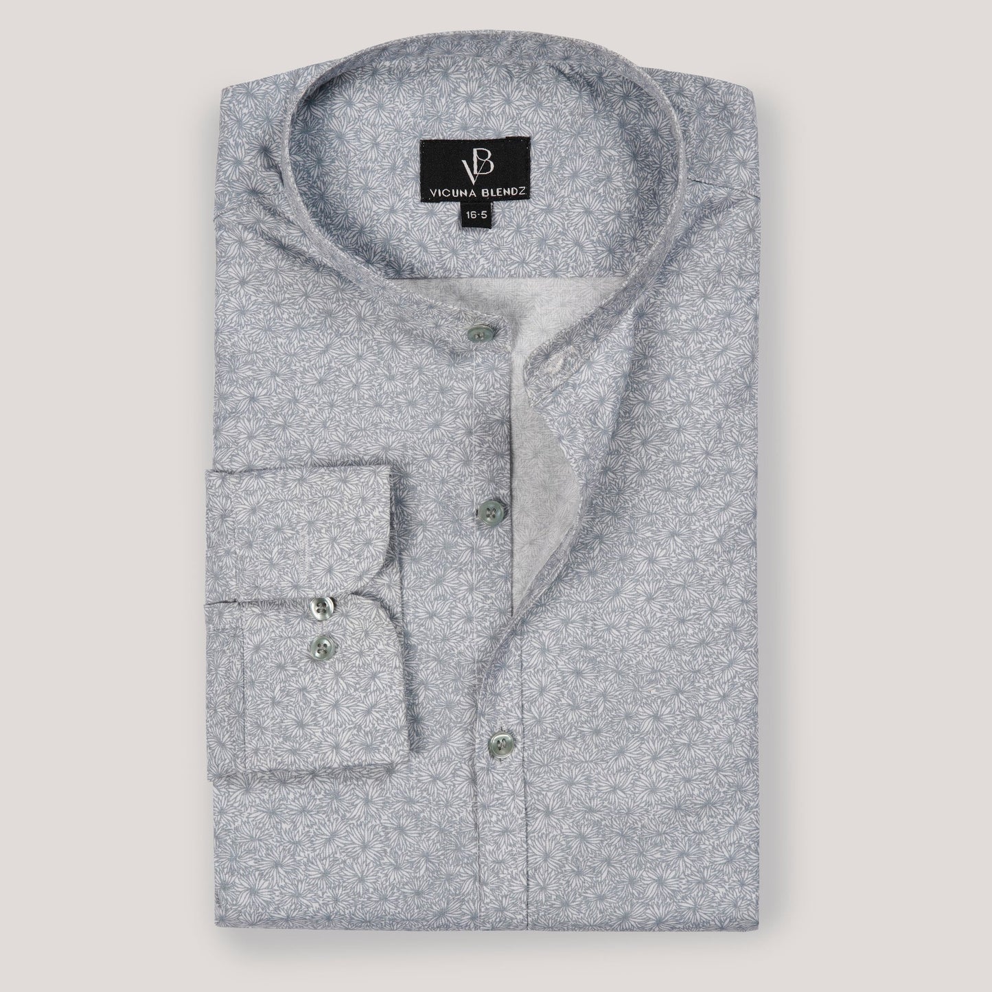 Light Grey Paisley Jungle Premium Men's Shirt