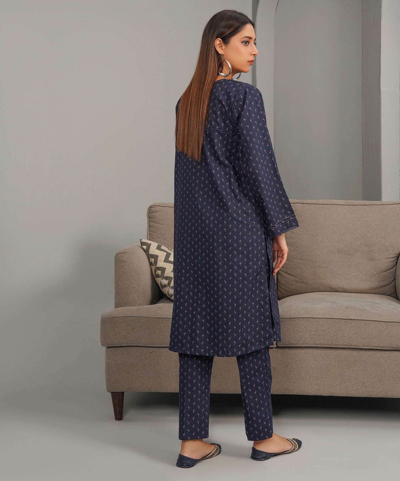 Midnight Flamingos Stitched 2-Piece Set