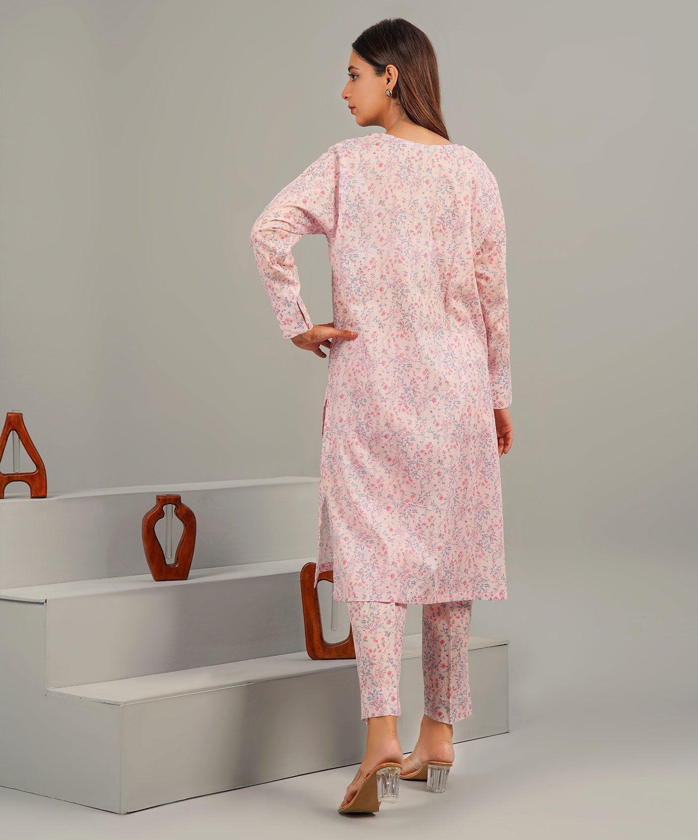 Pastel Pink Stitched 2-Piece Set