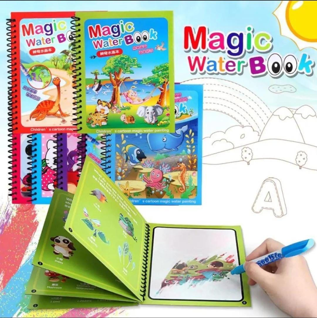 Magic Water Drawing Book for Kids – Reusable Coloring Learning Toy