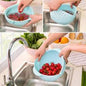 Multipurpose Kitchen Strainer Bowl – Plastic Drain Basket for Fruits, Vegetables & Rice