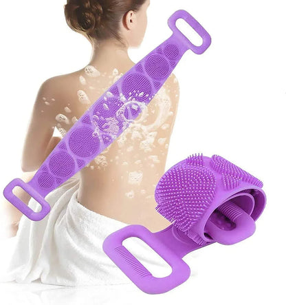 Silicone Bath Body Brush with Handle  Exfoliating & Massage Shower Scrubber