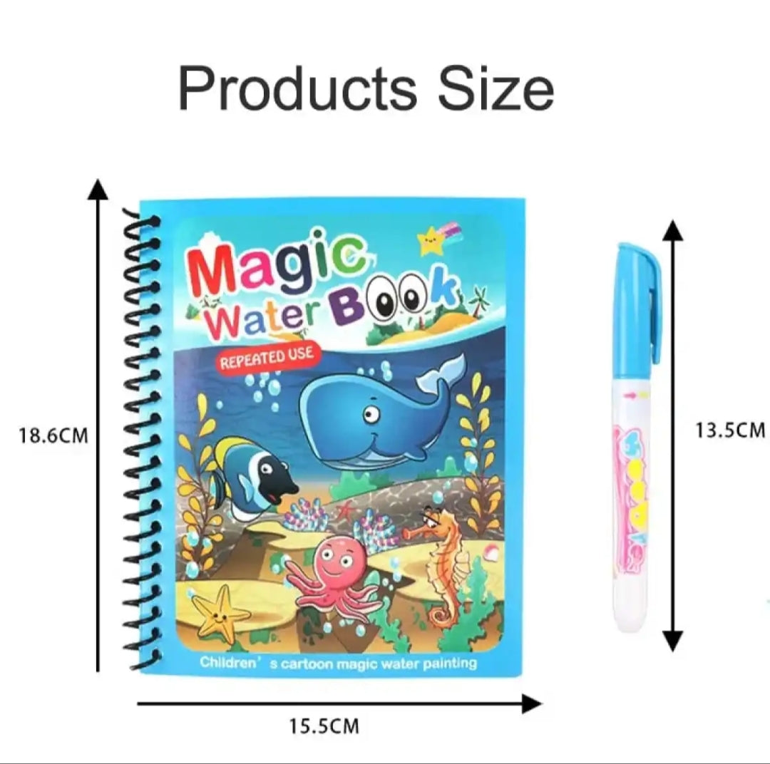 Magic Water Drawing Book for Kids – Reusable Coloring Learning Toy