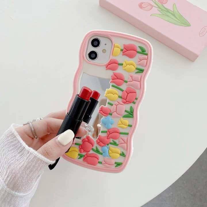 iPhone Floral Mirror 3D Silicone Case