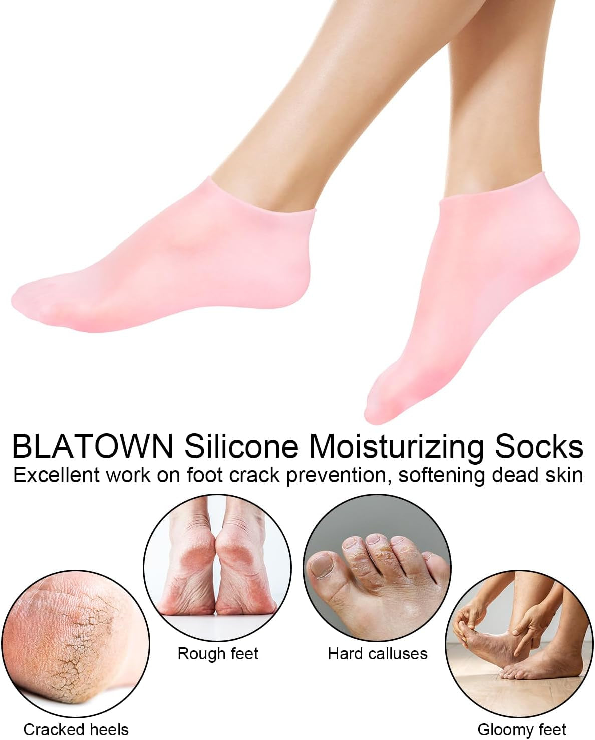 Moisturizing Silicone Socks for Women Cracked Heel Repair & Foot Care Gel Socks
