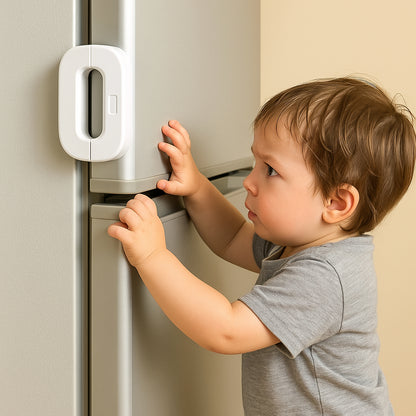 Child Safety Fridge Lock  Strong Adhesive Refrigerator & Cabinet Door Lock