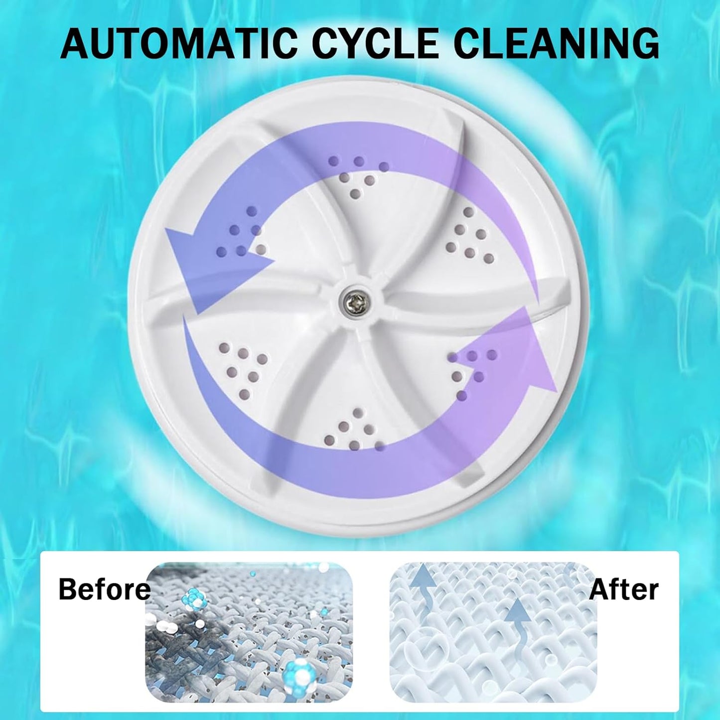 3 in 1 Home Essentials Combo Turbine Mini Washer, Lint Remover, Water Heater Rod