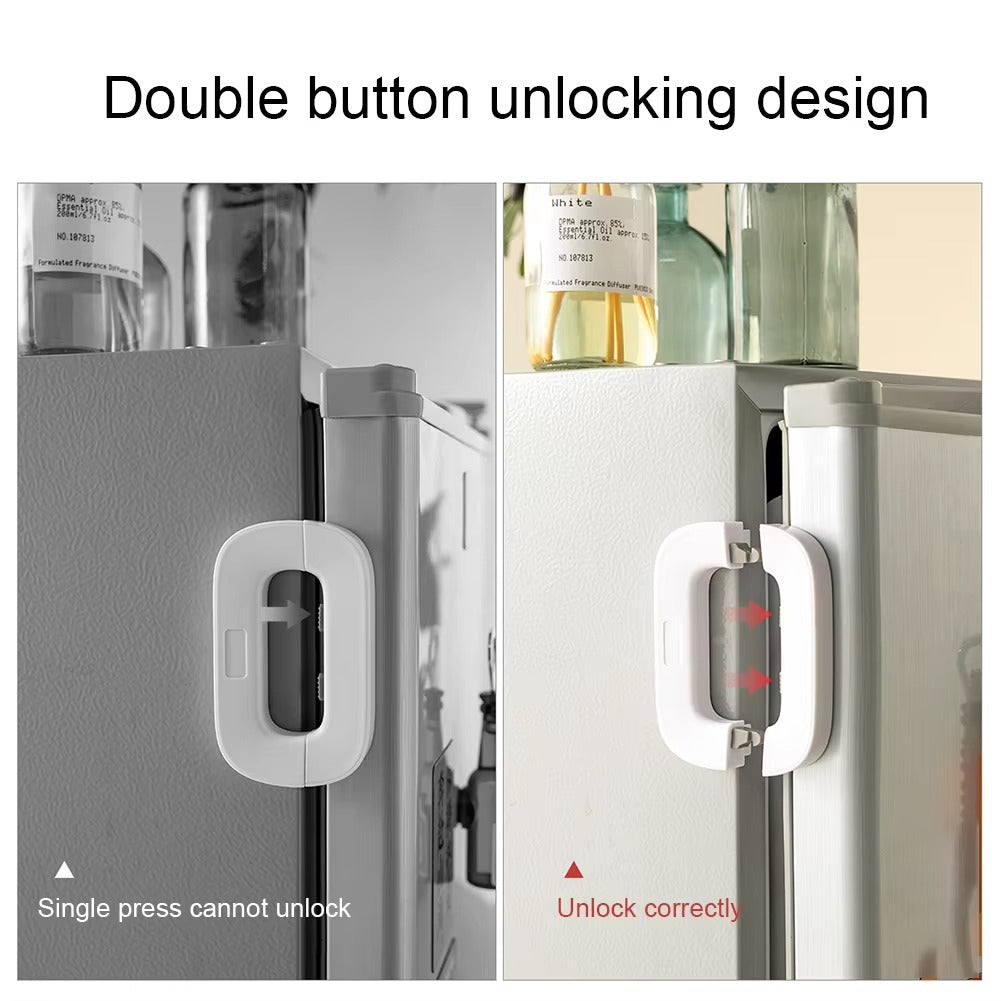 Child Safety Fridge Lock  Strong Adhesive Refrigerator & Cabinet Door Lock