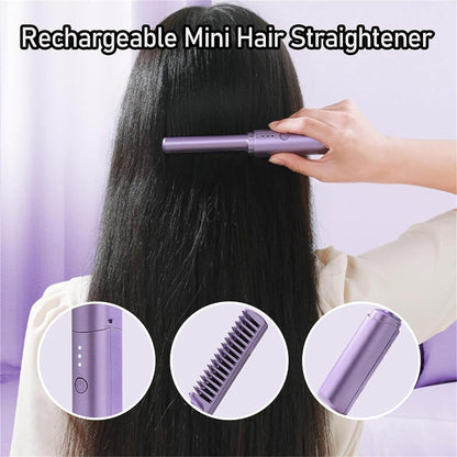 2 in 1 Electric Hair Straightener Comb  Fast Heating Hair Brush for Women