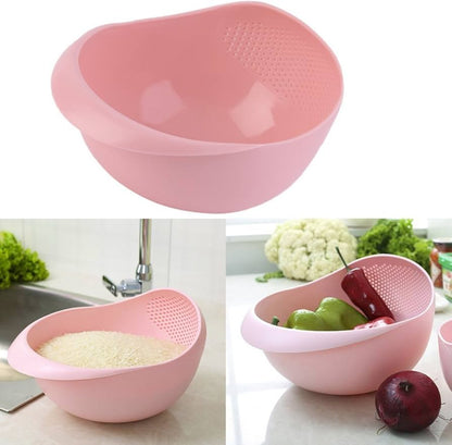 Multipurpose Kitchen Strainer Bowl – Plastic Drain Basket for Fruits, Vegetables & Rice