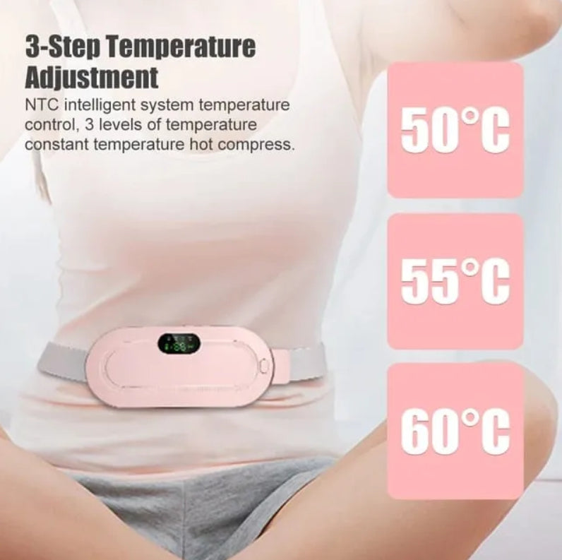 4-in-1 Cramp Relief Heating Belt – Pain Relief, Massage & Heat Therapy for Period Cramps and Back Pain