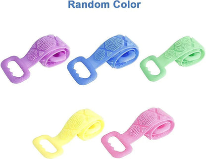 Silicone Bath Body Brush with Handle  Exfoliating & Massage Shower Scrubber