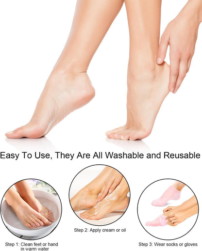 Moisturizing Silicone Socks for Women Cracked Heel Repair & Foot Care Gel Socks