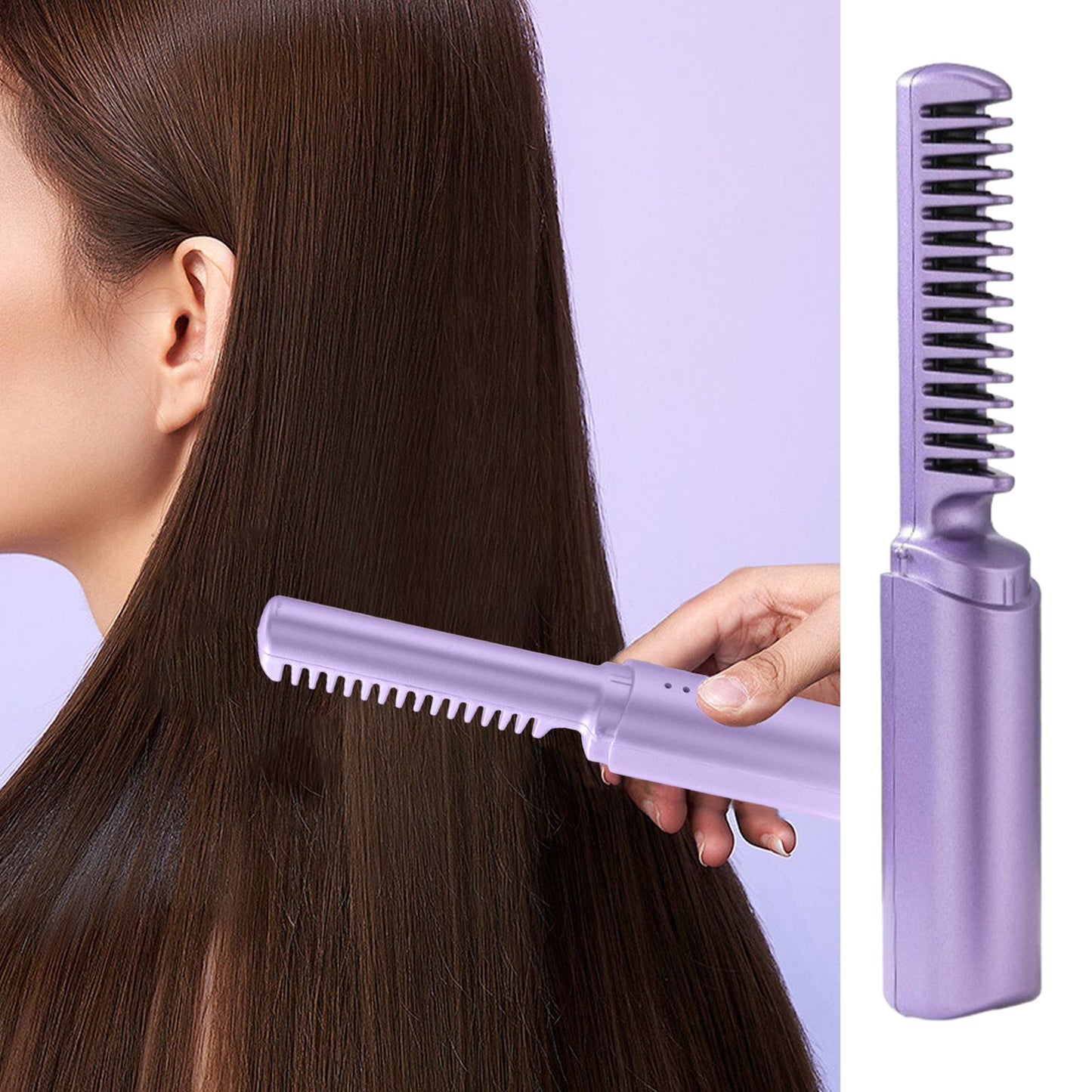 2 in 1 Electric Hair Straightener Comb  Fast Heating Hair Brush for Women