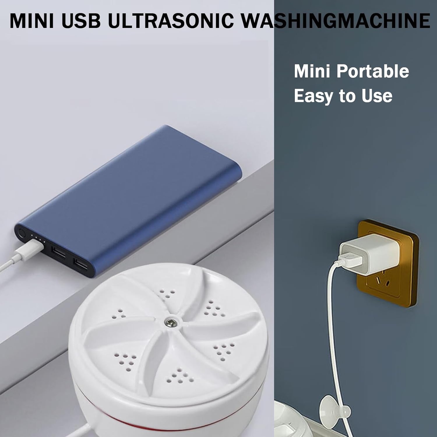 Mini Portable Turbo Washing Machine – USB Powered Automatic Washer for Clothes, Socks & Underwear