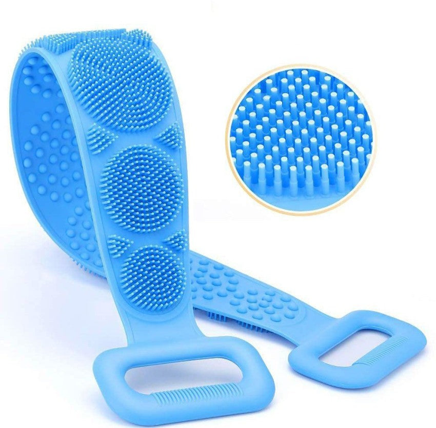 Silicone Bath Body Brush with Handle  Exfoliating & Massage Shower Scrubber