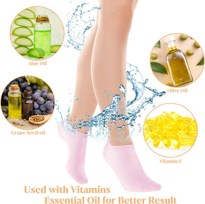Moisturizing Silicone Socks for Women Cracked Heel Repair & Foot Care Gel Socks