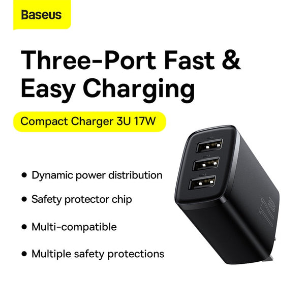 Baseus 17W 3 USB Charger