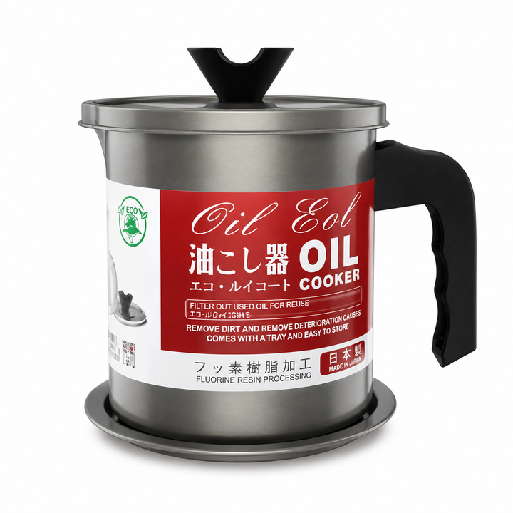 Stainless Steel Oil Filter & Storage Container – Reusable Cooking Oil Strainer