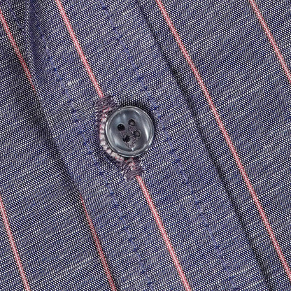 Denim Irish Linen with Pinstripe Premium Men's Shirt