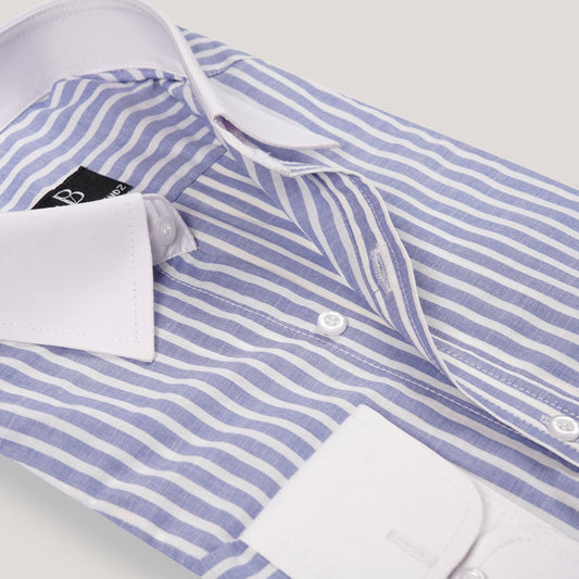 Formal Blue n White Premium Men's Shirt