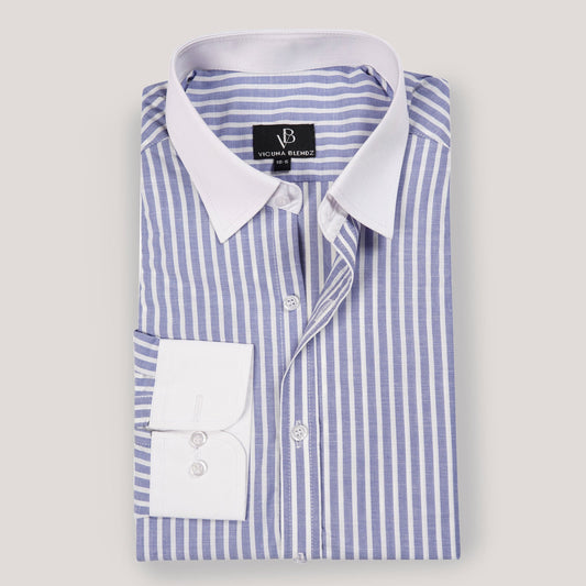 Formal Blue n White Premium Men's Shirt