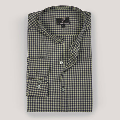 Khaki Navy Checkered Premium Men's Shirt