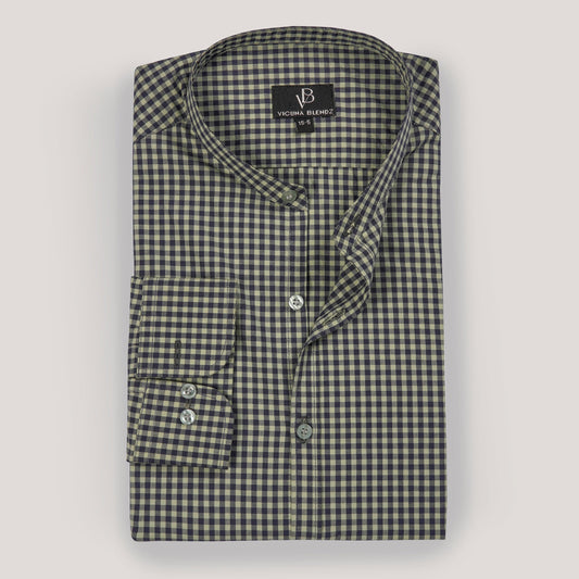Khaki Navy Checkered Premium Men's Shirt