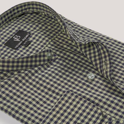 Khaki Navy Checkered Premium Men's Shirt