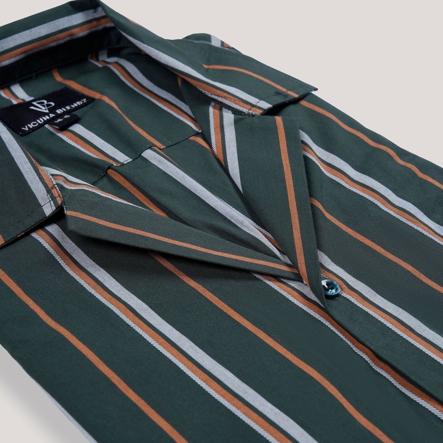 Luxe Green with Multi Stripes Premium Men's Shirt