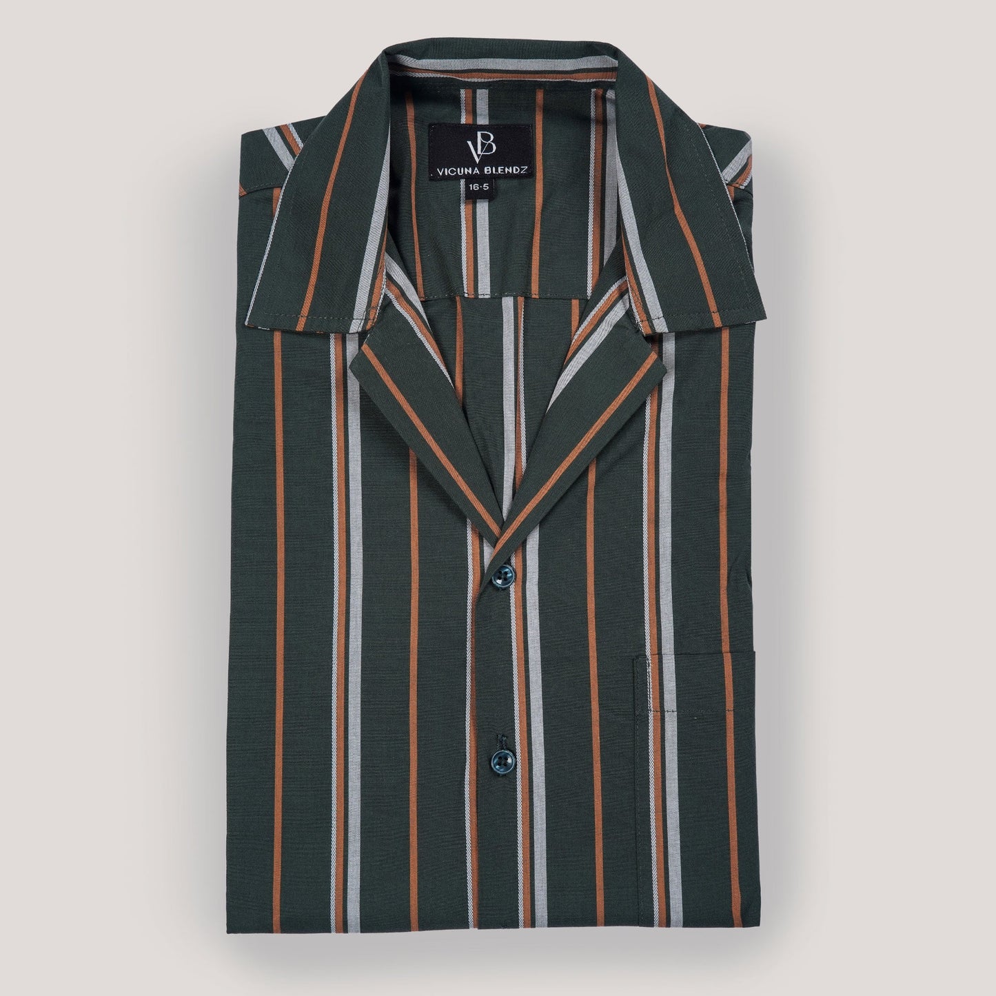 Luxe Green with Multi Stripes Premium Men's Shirt