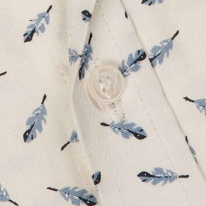 Luxury White with Leaf Imprints Premium Men's Shirt