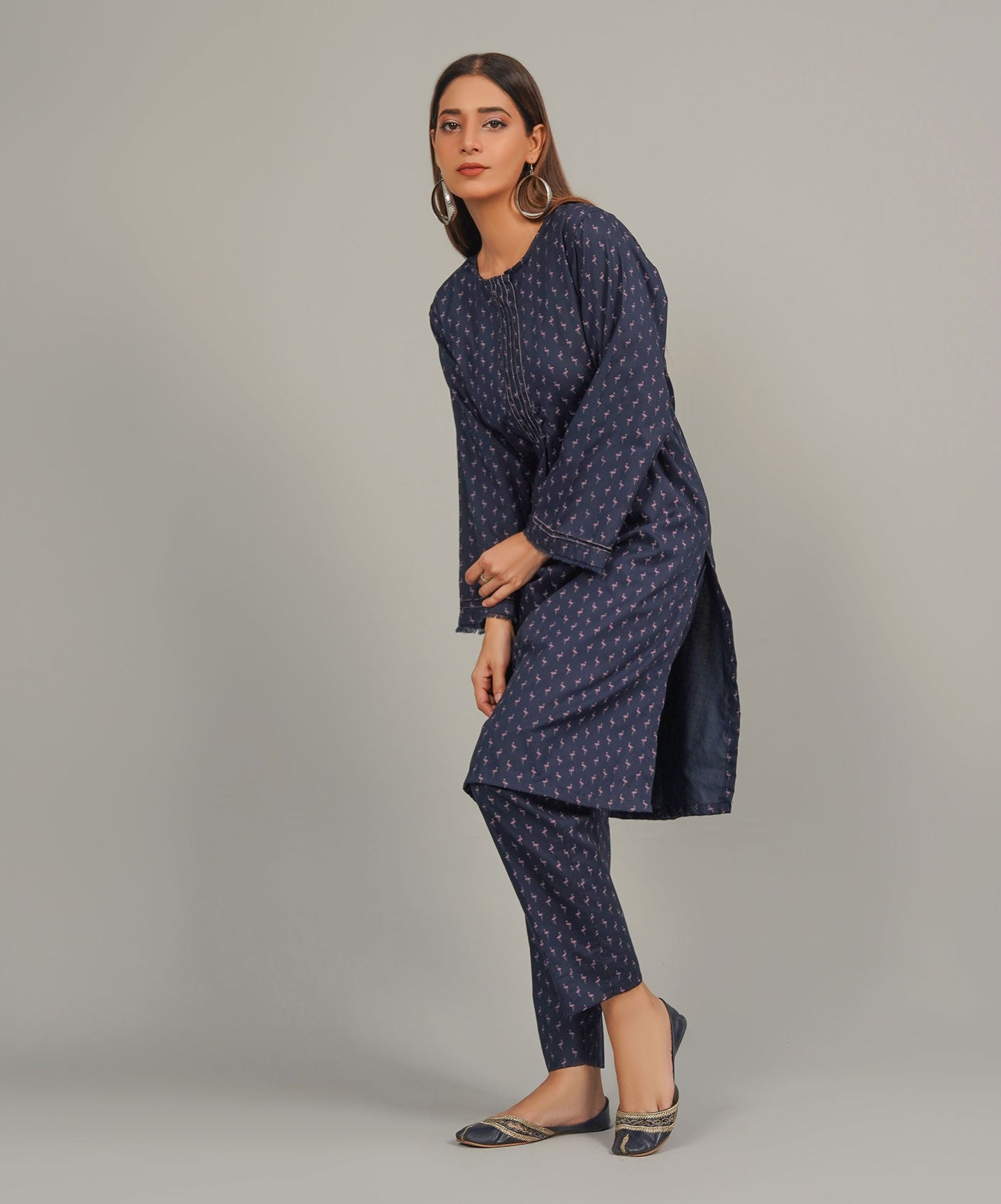 Midnight Flamingos Stitched 2-Piece Set