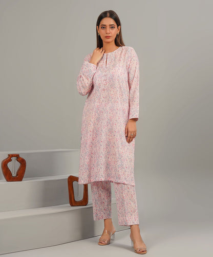 Pastel Pink Stitched 2-Piece Set