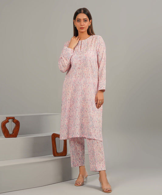 Pastel Pink Stitched 2-Piece Set