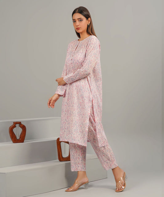 Pastel Pink Stitched 2-Piece Set