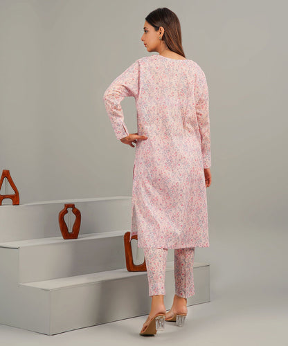 Pastel Pink Stitched 2-Piece Set