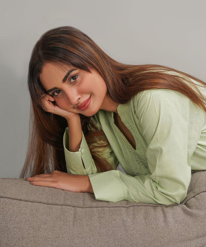 Pistachio Solid Stitched 2-Piece Set