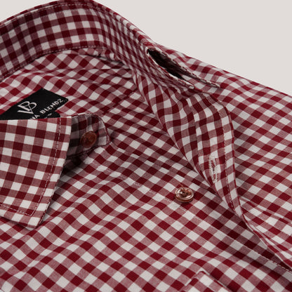 The Basic Maroon and White Premium Men's Shirt