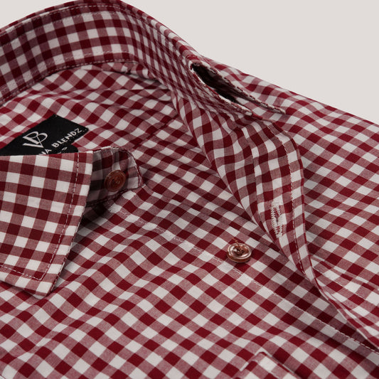The Basic Maroon and White Premium Men's Shirt