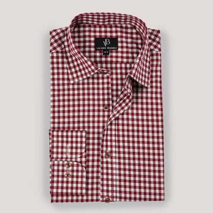 The Basic Maroon and White Premium Men's Shirt