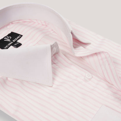 Ultra Formal Cotton with Pink Pinstripes Premium Men's Shirt