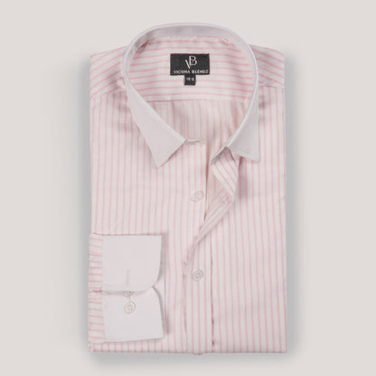 Ultra Formal Cotton with Pink Pinstripes Premium Men's Shirt