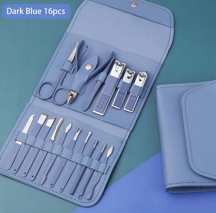 16-Piece Professional Manicure & Pedicure Nail Care Kit – Portable Grooming Set