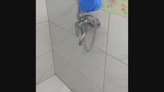 Silicone Bath Body Brush with Handle  Exfoliating & Massage Shower Scrubber