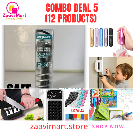 12-in-1 Smart Home & Self-Care Combo Water Rod, Knife Sharpener, Safety Lock, Silicone Body Scrubber & More (Copy)